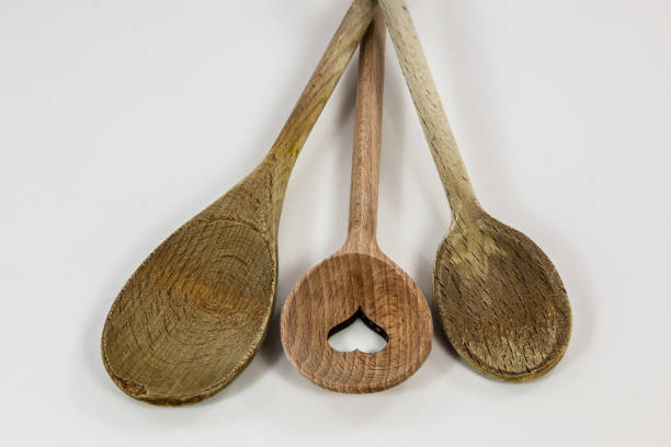 istock Wooden spoons in the kitchen on white background 1016567746