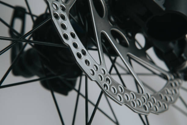 istock Mountain bike brake disc close up view. 1016579940