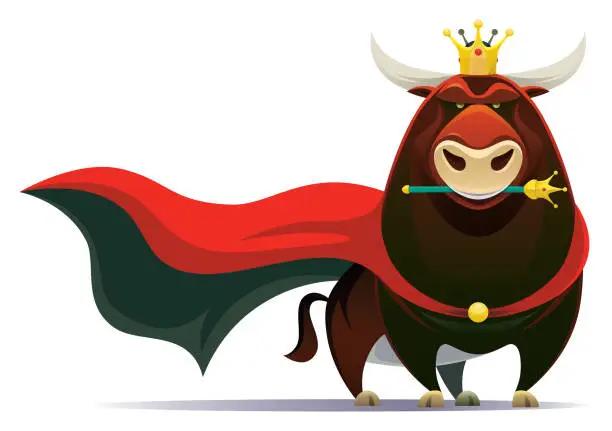 Vector illustration of king of bull