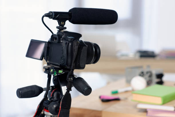 istock digital camera with microphone for shooting video blog at home 1016589356