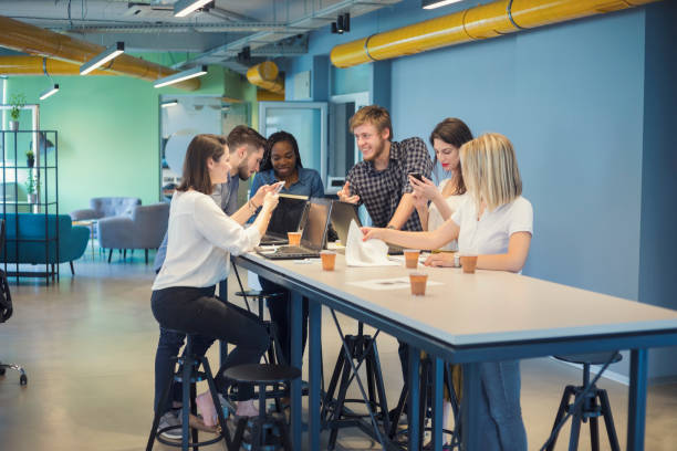 istock Young coworkers in modern office 1016589584