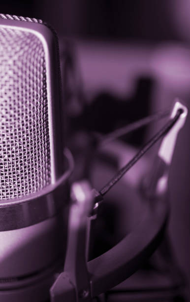 istock Sound recording studio large diaphragm voice microphone for voiceover, singing and instruments. 1016593022