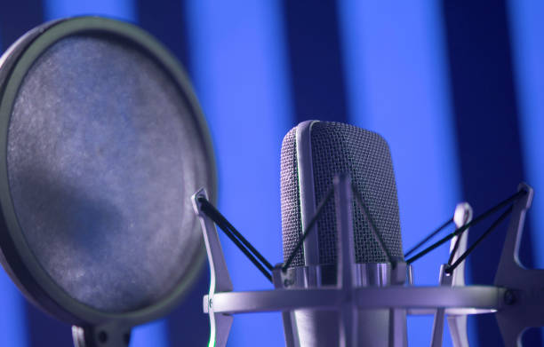 istock Sound recording studio large diaphragm voice microphone for voiceover, singing and instruments. 1016593038