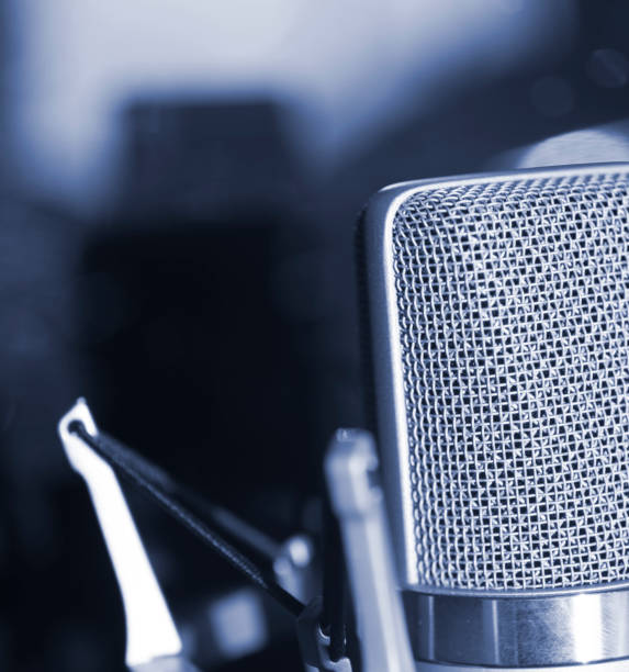 istock Sound recording studio large diaphragm voice microphone for voiceover, singing and instruments. 1016595210