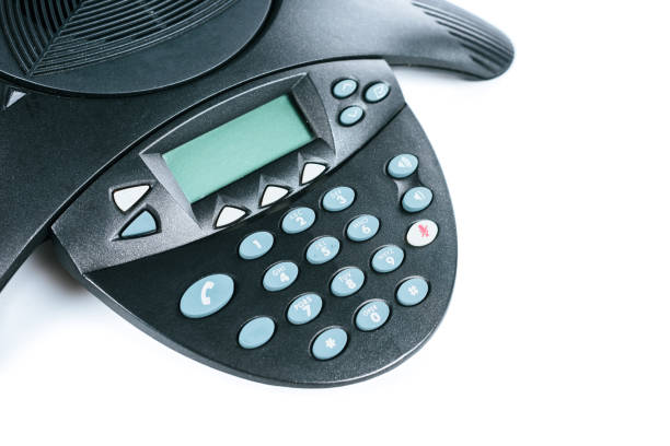 istock high angle view of conference phone isolated on white 1016602088
