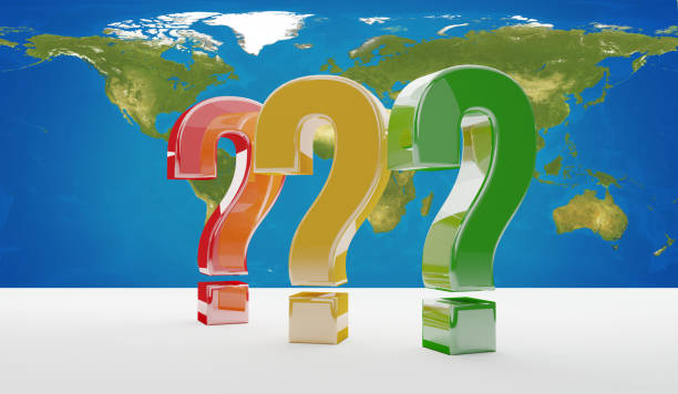questions marks 3d-illustration world map. elements of this image furnished by NASA stock photo