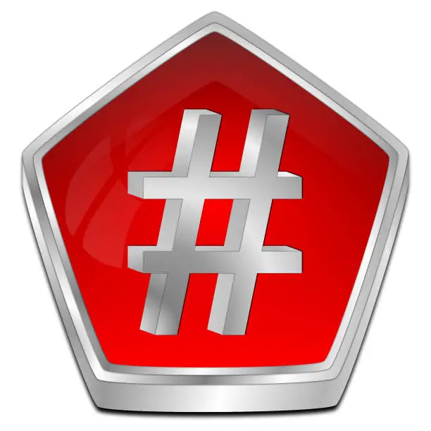 Photo of Hashtag Button - 3D illustration