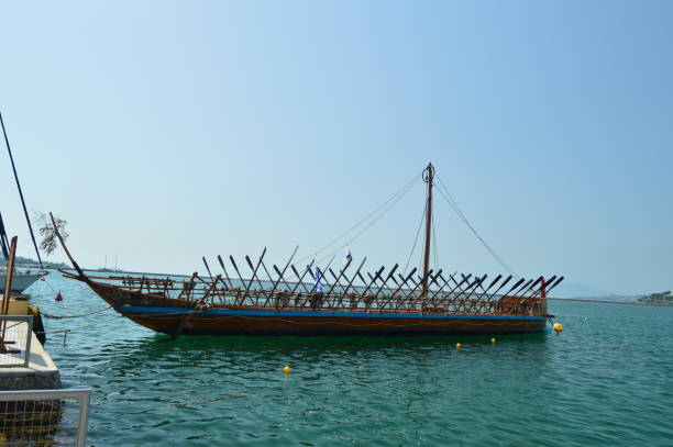 Nice Legendary Boat Of Argo Based On Greek Mythology In The Port Of Volos. Architecture History Travel stock photo