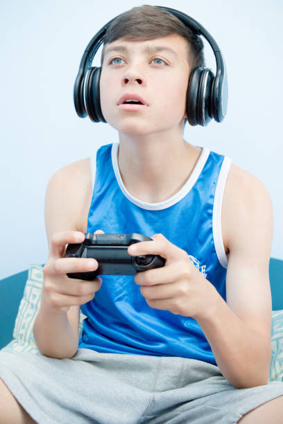 Gaming concept. Nerd Larry with gamepad . 3d illustration.