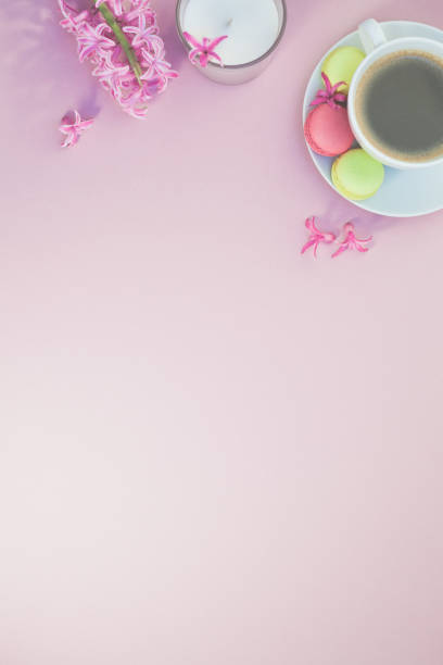 istock Flat lay photo of coffee cup with flowers 1016647152