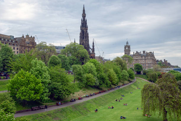 istock Princes Street Gardens Scottish Edinburgh with view at Scott monument 1016647986