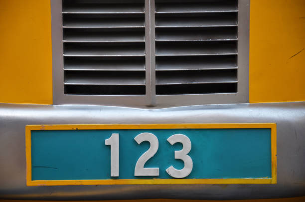 Number plate with 123 number