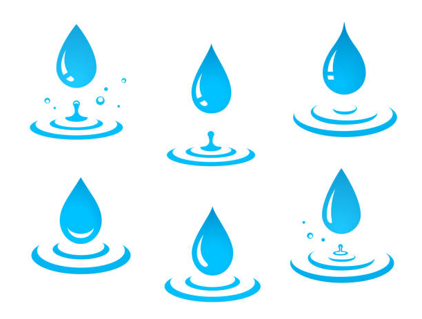 illustrations, cliparts, dessins animés et icônes de gouttes d’eau bleu ensemble et splash - bouncing water drop liquid