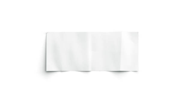 пустая белая банкнота макет, изолированные, вид сверху - check blank empty paying стоковые фото и изображения