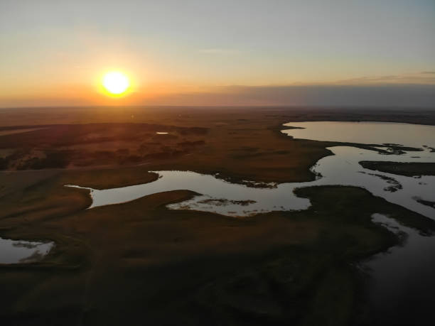 istock Drone Shot of Kazakhstans Steppe at Sunset 1016654748