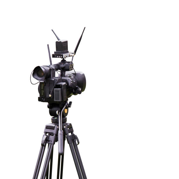 istock Camcorder for use in studio or outdoor isolated on white background. 1016658170