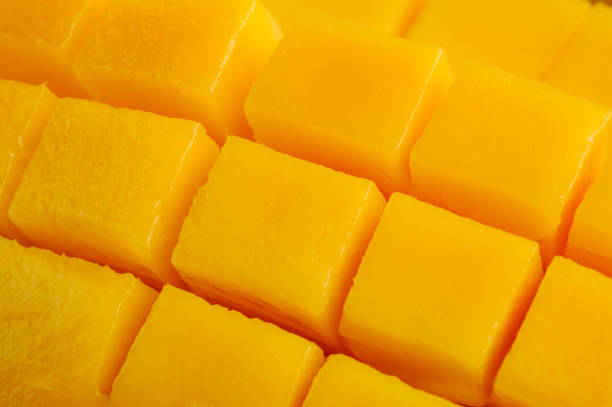 istock Close up shot of cube sliced mango fruit 1016661592