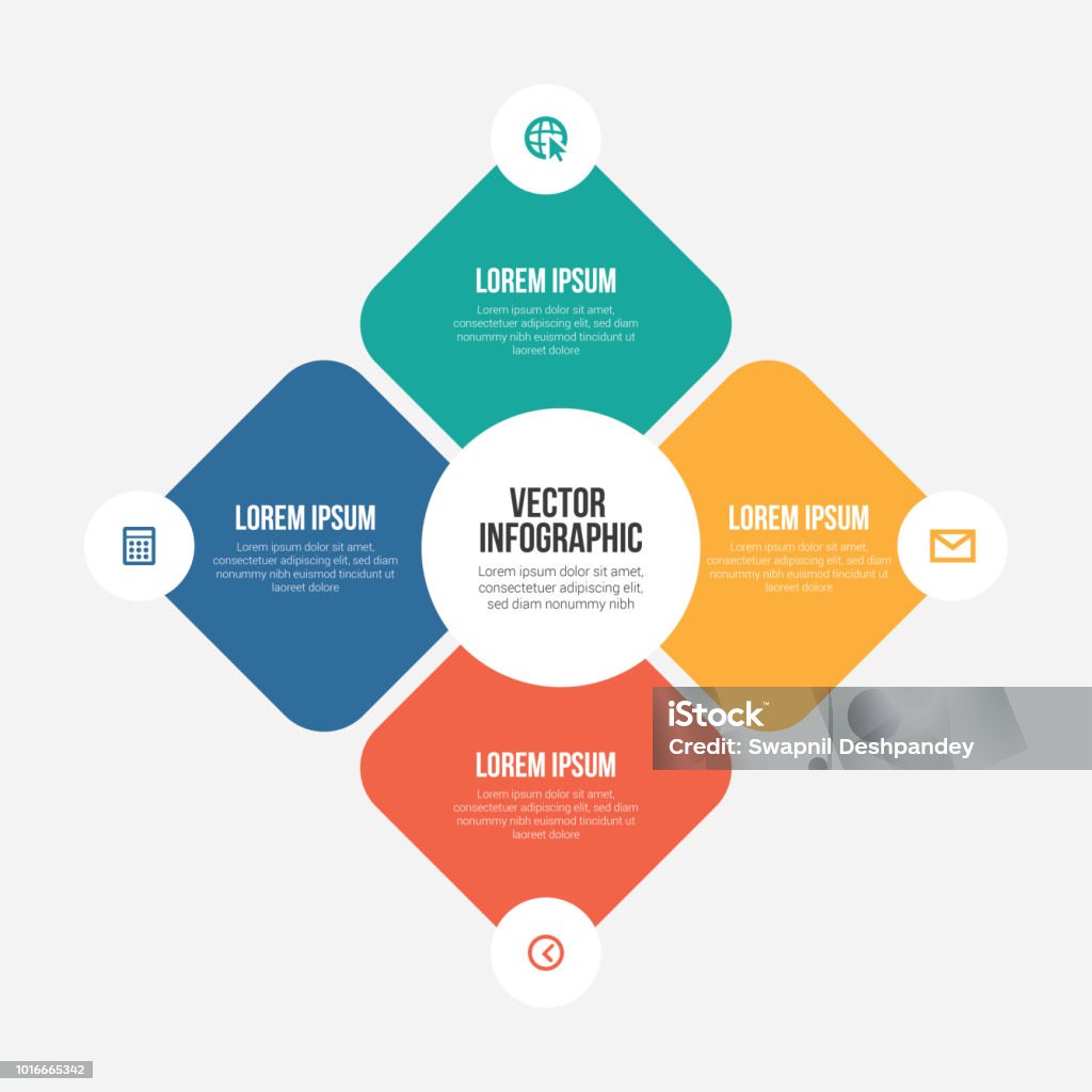 Vectores plantillas de infografía - arte vectorial de Número 4 libre de derechos