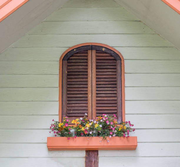 wooden barrier in front of a room