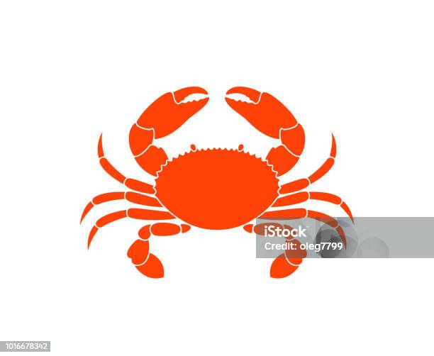Crab Symbol Isolated Crab On White Background Stock Illustration - Download Image Now - Crab, Icon Symbol, Vector