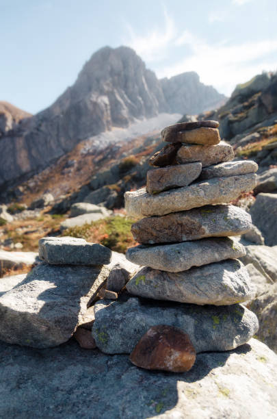 istock modern cairn used to mark mountain path 1016684760