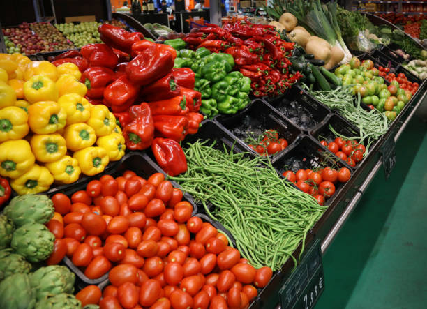 istock Fresh vegetables on the counter in the store 1016698230