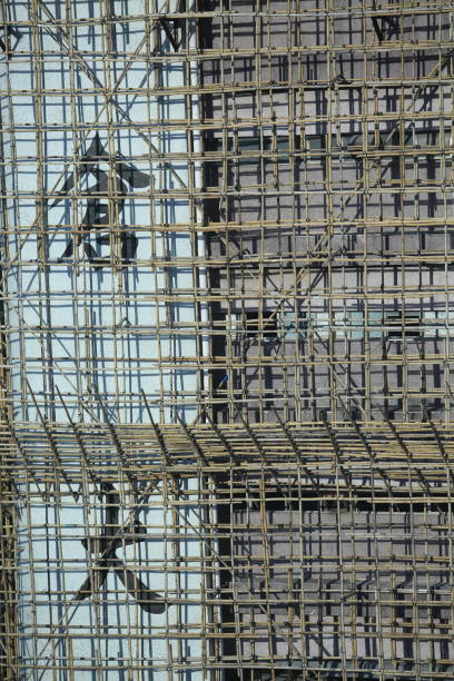 istock bamboo scaffolding with chinese word warehouse 1016701326