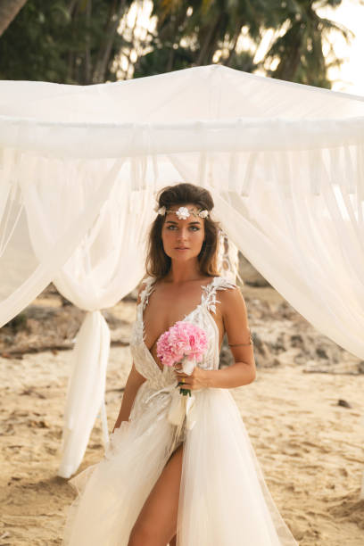 istock Young and beautiful bride celebrating wedding 1016706984