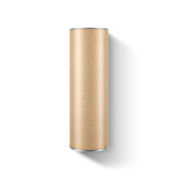 Kraft paper Tube TIN CAN Mockup on white background, Packaging