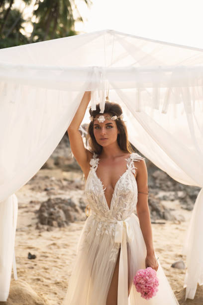 istock Young and beautiful bride celebrating wedding 1016707092