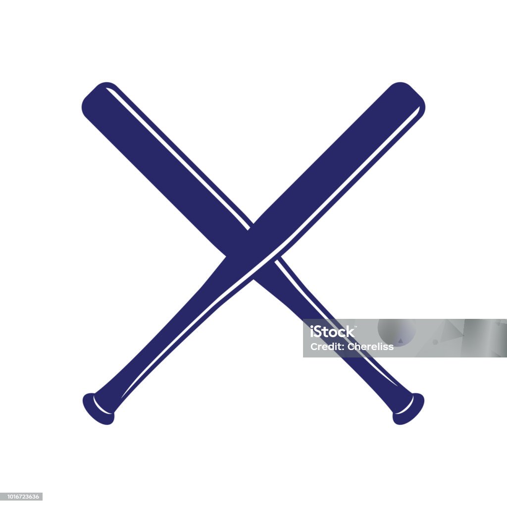 Baseball crossed bats. Criss cross bats. Flat vector illustration Baseball crossed bats. Criss cross bats. Baseball flat vector illustration Sports Bat stock vector