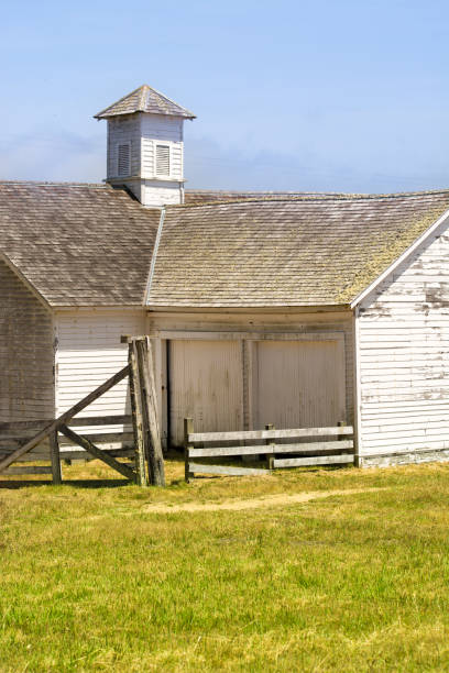 istock Rural white house on green meadow 1016728970