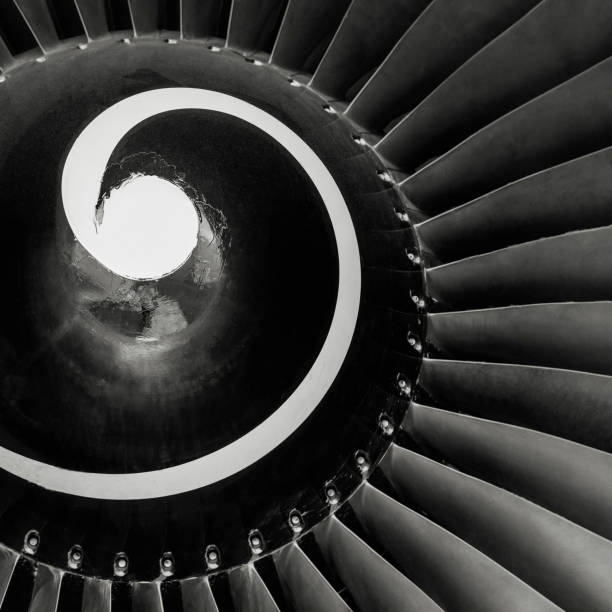istock Close up of aircraft turbojet engine 1016729674