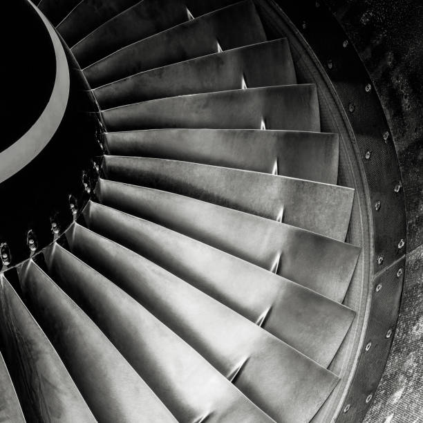 istock Close up of aircraft turbojet engine 1016729704