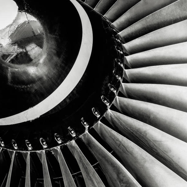 istock Close up of aircraft turbojet engine 1016732556