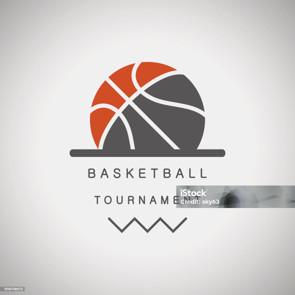 Logo de tournoi de basket-ball - clipart vectoriel de Basket-ball libre de droits