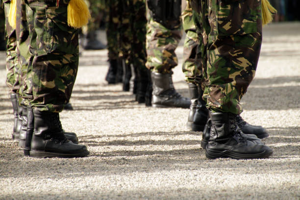 istock Soldiers standing in a row during military parade 1016756046