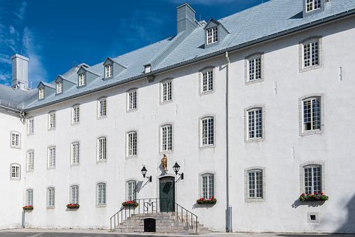 Interior courtyard of the Petit Séminaire de Québec. a Catholic secondary  school at the Old Quebec area, Canada.