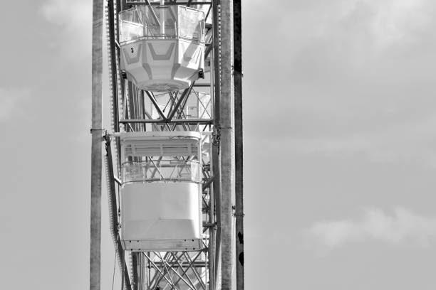 istock Ferris Wheel over sky. Black and white. 1016816104