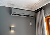 Air conditioner on the wall background