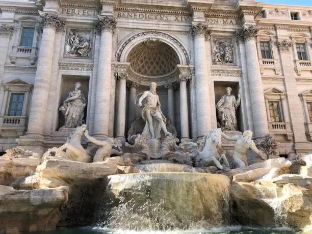 The Trevi Fountain in Rome, Italy.