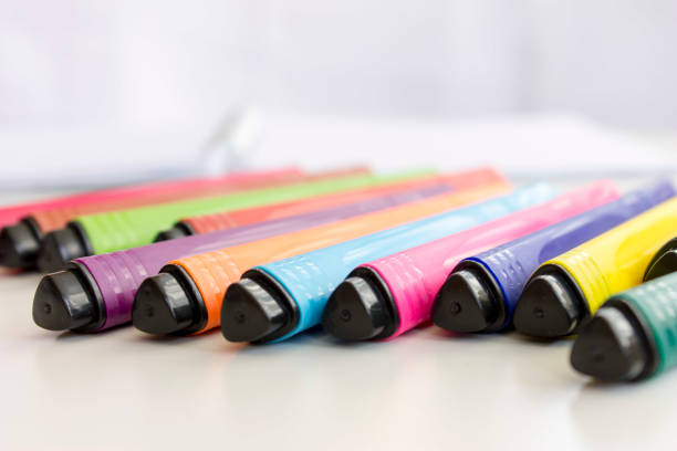 istock Multicolored marker pens, office and school drawing art design, selective focus. 1016836812