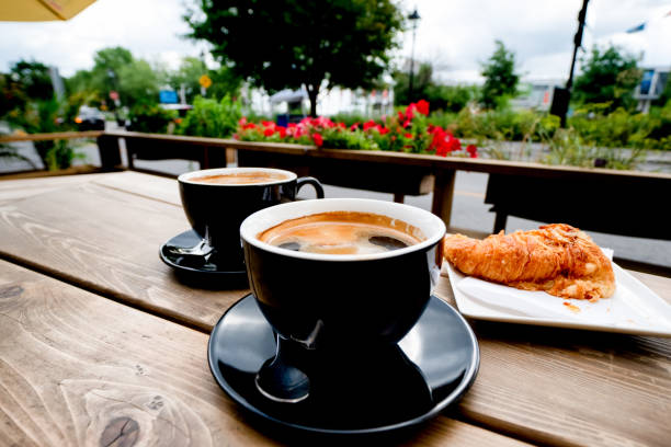 istock Two Cups of Espresso Coffee on an Outdoor Table 1016856488