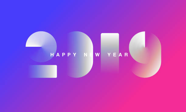 Happy New Year 2019 Background for your Christmas Abstract gradient Happy New Year 2019 Background for your Christmas. EPS 10 vector illustration, contains transparencies. High resolution jpeg file included. 2019 stock illustrations
