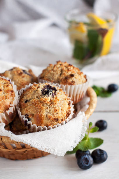 istock Blueberry muffins in wicker basket 1016900006