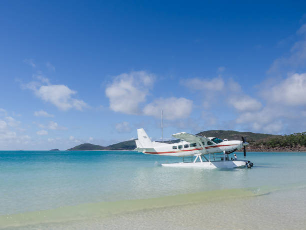 istock Seaplane anchored off Whitehaven Beach, Australia 1016900074