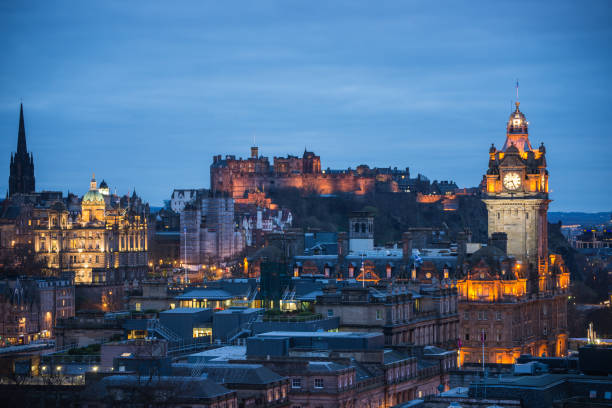 istock View of famous Edinburgh at dusk in Edinburgh 1016940062
