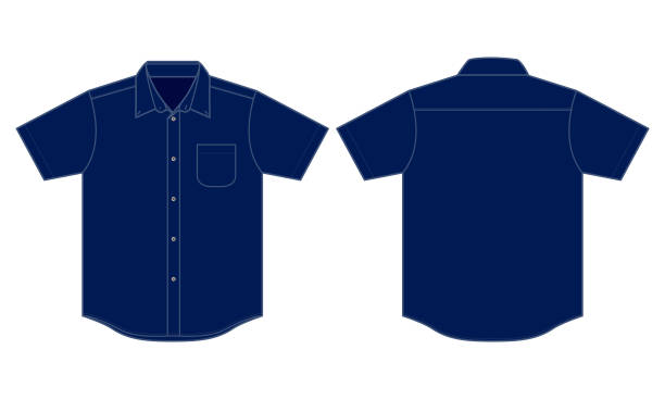 illustrazioni stock, clip art, cartoni animati e icone di tendenza di vettore camicia uniforme vuota - short sleeve shirt
