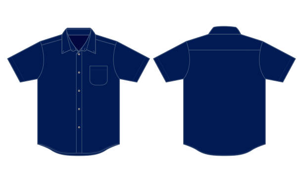 blank uniform shirt wektor - short sleeved illustrations stock illustrations