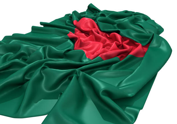 3D illustration of Bangladesh flag